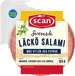 Läckösalami skivad 100g Scan