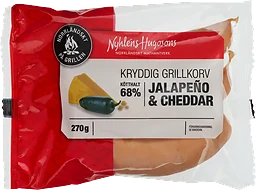 Grillkorv Jalapeno & Cheddar 270g Nyhléns Hugosons