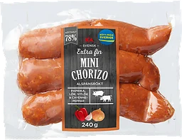 Minichorizo Extra FIn 78% Kötthalt 240g ICA