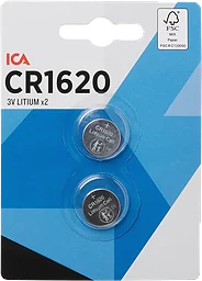Knappcellsbatteri CR1620 2-p ICA