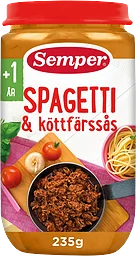 Spagetti & köttfärssås 1år 235g Semper