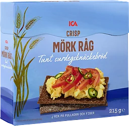 Surdegsknäckebröd Crisp Mörk Råg 215g ICA