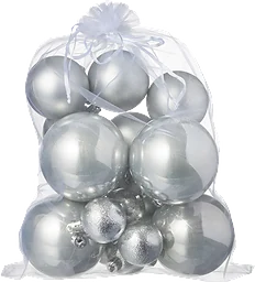 Julkulor 3 storlekar 18-p Silver ICA
