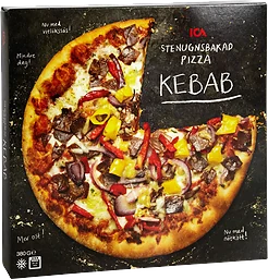 Stenugnsbakad pizza kebab Fryst 380g ICA