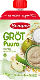 Gröt med yoghurt, päron & äpple 6m