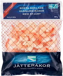 Vannameiräka Kokt Med Tip Asc 41/50 Frysta 300g Feldt's