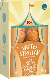 Våffelstrutar vanilj 10st 120g ICA