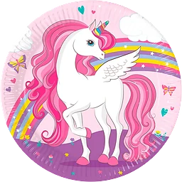 Tallrik Unicorn 23cm 8-p Decorata Party