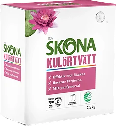 Tvättmedel Kulörtvätt Morgonsol 2,5kg Miljömärkt ICA Skona