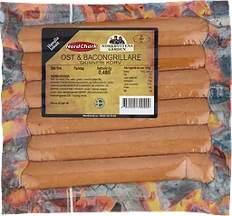Ost & bacon Grillare Skinnfri 480g Nordchark