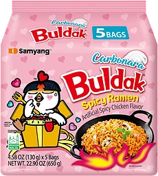 Snabbnudlar Buldak Carbonara smak 650g Samyang