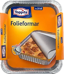 Folieformar med lock 25dl 3-p Toppits
