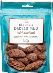 Dadlar Mörk Choklad 130g Klass 1 ICA