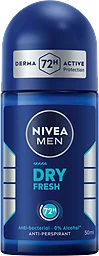 Deodorant Roll On 72h Dry Fresh Long 50ml Nivea Men