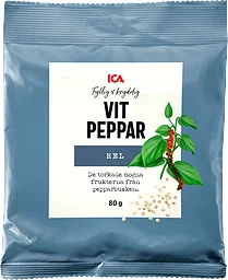Vitpeppar Hel 80g ICA