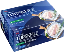 Torskfiléer Fryst 1kg ICA