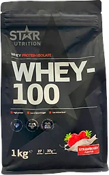 Proteinpulver Jordgubbssmak Whey-100 1kg Star Nutrition