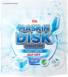 Maskindisktabletter Allt i ett parfymfri 50-p ICA