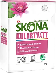 Tvättmedel Kulörtvätt Morgonsol 1kg Miljömärkt ICA Skona