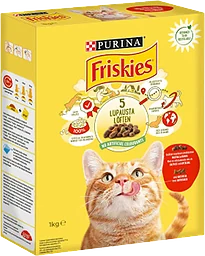 Kattmat Oxkött kyckling & lever 1kg Friskies