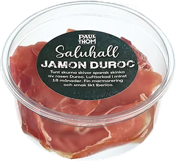 Skinka Lufttorkad Jamon Duroc Saluhall 18 Månader 70g PAUL och THOM