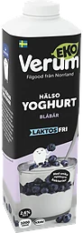Hälsoyoghurt Blåbär 2,6% Laktosfri Ekologisk 1000g KRAV Verum
