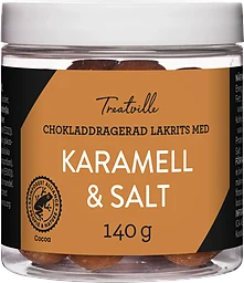 Lakritskulor Chokladdragerad lakrits-karamell 140g Treatville