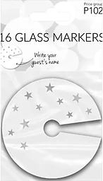 Glasmarkör vit silver Pictura