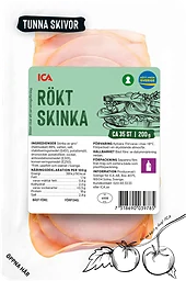 Skinka Rökt Tunna Skivor 200g ICA