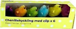 Chenillekyckling m clip 6-p blandade färger 3cm Festive