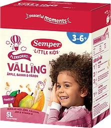 Flerkornsvälling äpple, banan & päron 3-6 år 5l 700g Semper