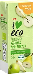Fruktdryck Päron & äpple 20cl ICA I love eco