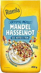 Krispig Müsli Mandel & Hasselnöt 450g Risenta