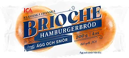 Brioche Hamburgerbröd 4-p 200g ICA