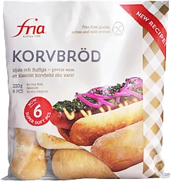 Glutenfria Korvbröd 6-p Fria