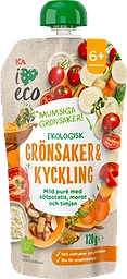 Barnmat Grönsaker & kyckling 6m Ekologisk 120g ICA I love eco