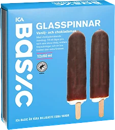 Glasspinnar vanilj & choklad 12-p 456g ICA Basic