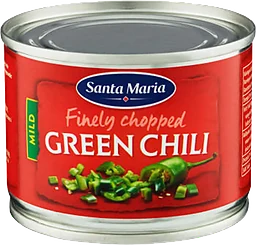 Hackad Green chili Mild 113g Santa Maria