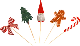 Partypicks Jul blandade motiv 25-p Festive
