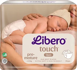 Blöjor Touch Prematur 2,5kg 24-p Miljömärkt Libero