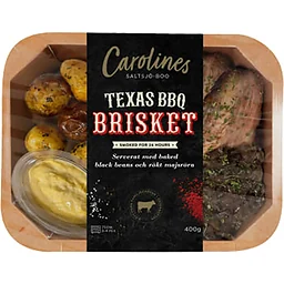 Brisket med Ugnsrostad potatis Smokey beans & Majsröra
