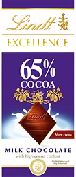 Chokladkaka Excellence Mjölkchoklad 65% kakao 80g Lindt