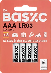 Batteri AAA/LR03 8-p ICA Basic