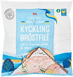Kycklingbröstfilé mörad Fryst 1800g ICA