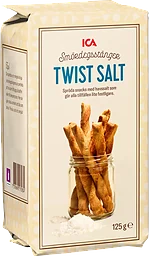 Smördegsstänger Twist salt 125g ICA