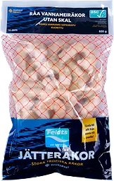 Vannameiräkor Rå Utan Skal 16/20 Frysta 600g Feldt's