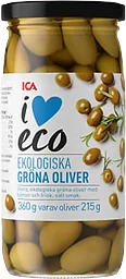 Gröna Oliver med kärnor Ekologisk 360g ICA I love eco