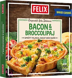 Bacon & broccolipaj Fryst