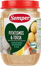 Potatismos med torsk & morot Från 6m 190g KRAV Semper