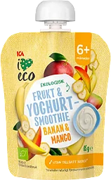 Smoothie Yoghurt banan & mango Från 6m Ekologisk 85g ICA I love eco